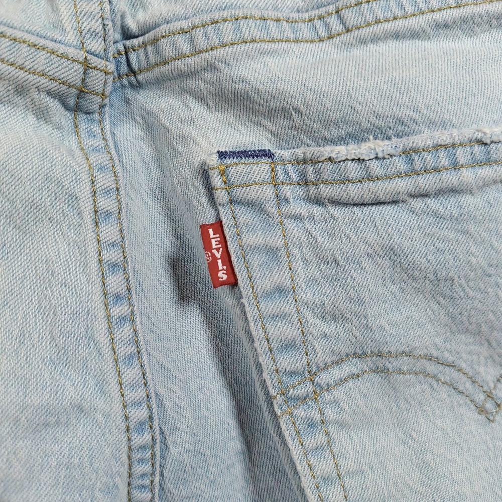 Levis 511 Premium Jeans Mens 30x30.5 Light Wash Slim Denim Cotton Distressed - Picture 8 of 16